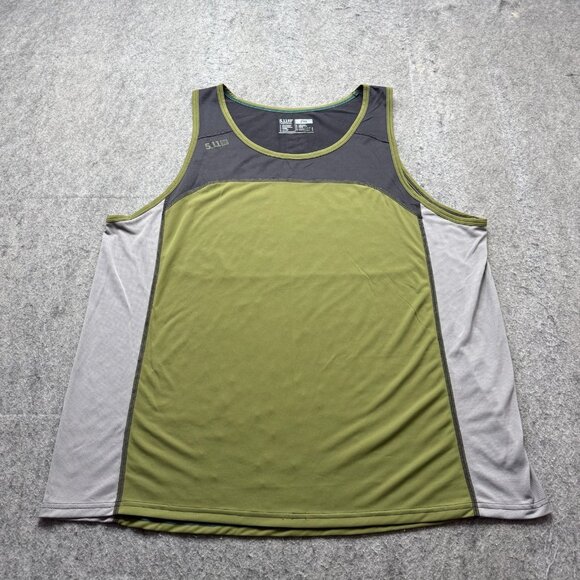 5.11 Tactical Tank Top Men 2XL Green Black Gray Colorblock Performance - Picture 2 of 12